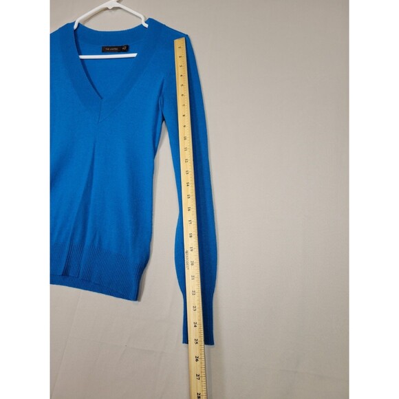 The Limited Sweater Womens XS Merino Wool Blend Blue Lightweight V-Neck Preppy - Picture 6 of 9